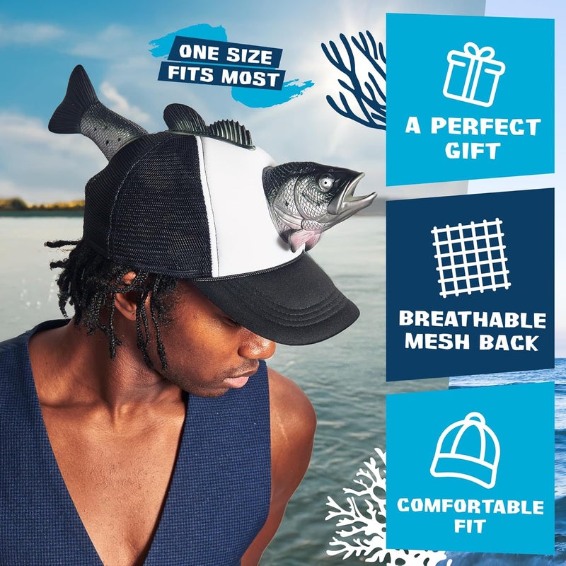 Coddies Bass Fish Hat - Hilarious Novelty Bass Fishing Hat, Perfect Gag Fishing Gift for Anglers, Dads & Fish Enthusiasts - Image 4